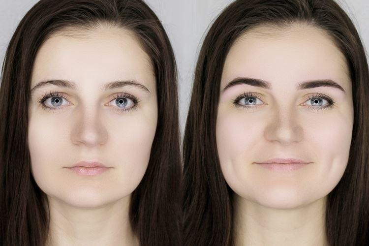 Permanentný make -up obočia - pred a po fotografiách Permanentný make -up obočia - pred a po fotografiách