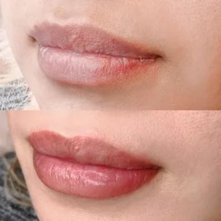 Permanentný makeup na pery - pred a po fotkách Permanentný makeup na pery - pred a po fotkách