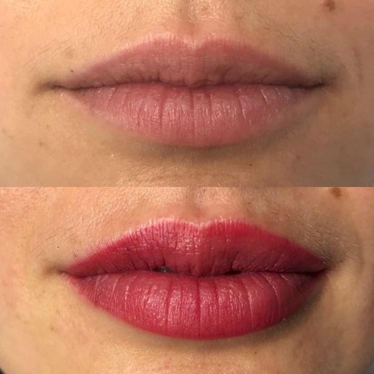 Permanentný makeup na pery - pred a po fotkách Permanentný makeup na pery - pred a po fotkách
