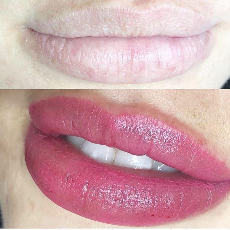 Permanentný makeup na pery - pred a po fotkách Permanentný makeup na pery - pred a po fotkách