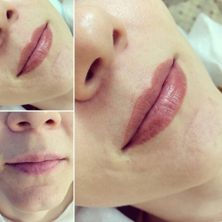 Permanentný makeup na pery - pred a po fotkách Permanentný makeup na pery - pred a po fotkách