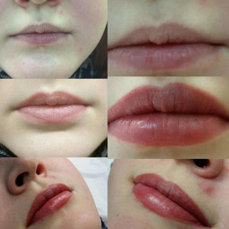 Permanentný makeup na pery - pred a po fotkách Permanentný makeup na pery - pred a po fotkách