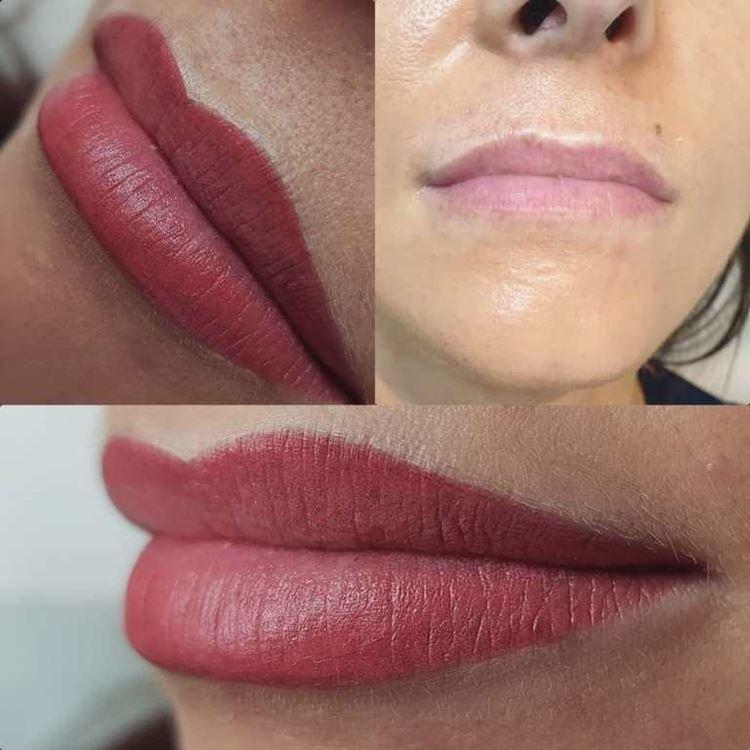 Permanentný makeup na pery - pred a po fotkách Permanentný makeup na pery - pred a po fotkách