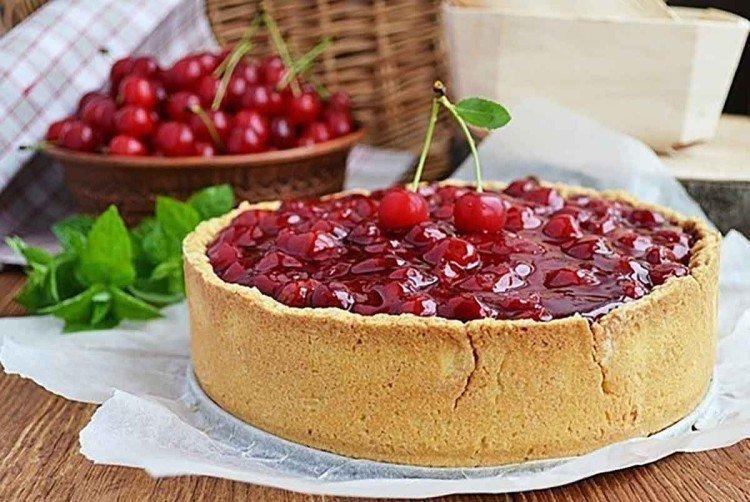 Krátky koláč s čerešňami a tvarohom - recepty Krátky koláč s čerešňami a tvarohom - recepty