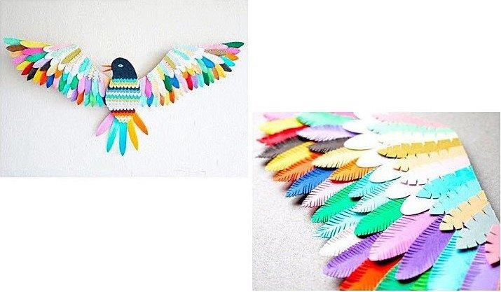Feather Bird - farebné papierové remeslá pre deti Feather Bird - farebné papierové remeslá pre deti