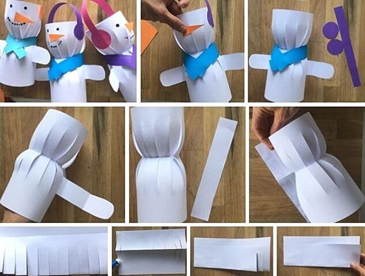 DIY papierový snehuliak DIY papierový snehuliak