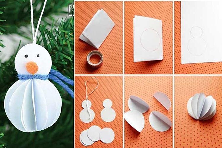 DIY papierový snehuliak DIY papierový snehuliak