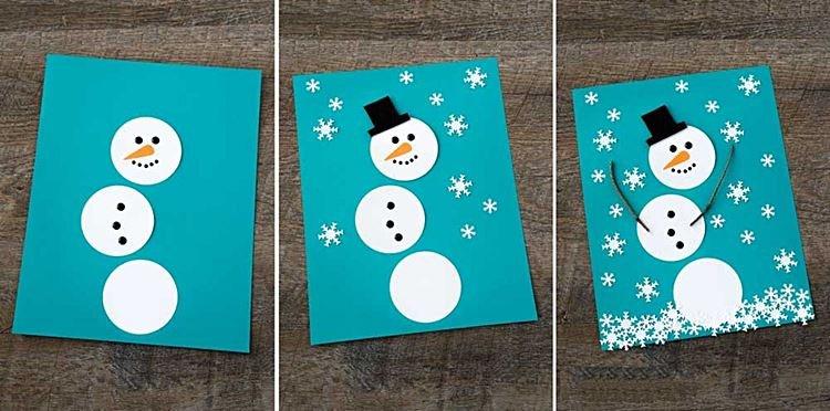 DIY papierová snehuliaková karta DIY papierová snehuliaková karta