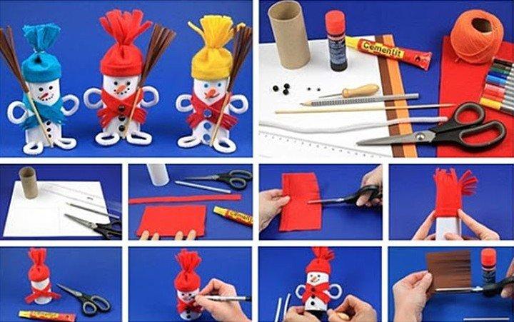 DIY snehuliak z kartónového obalu DIY snehuliak z kartónového obalu