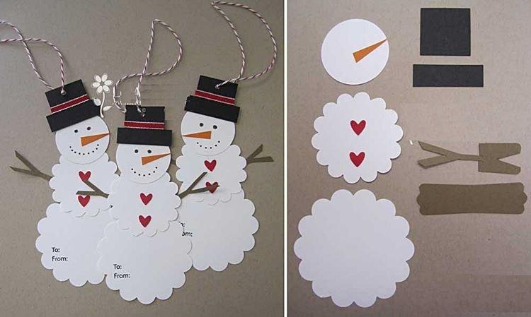 DIY prelamovaný papierový snehuliak DIY prelamovaný papierový snehuliak