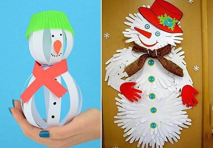 DIY papierový snehuliak - fotografie a nápady DIY papierový snehuliak - fotografie a nápady