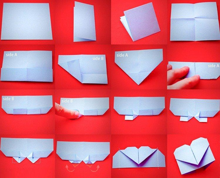 Záložka origami Srdce - DIY papierové záložky do kníh Záložka origami Srdce - DIY papierové záložky do kníh