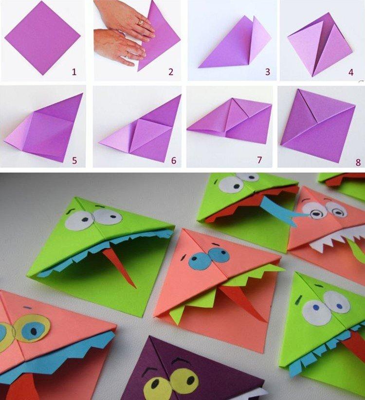 Origami záložka do kníh Monster - papierové záložky do knihy pre domácich majstrov Origami záložka do kníh Monster - papierové záložky do knihy pre domácich majstrov