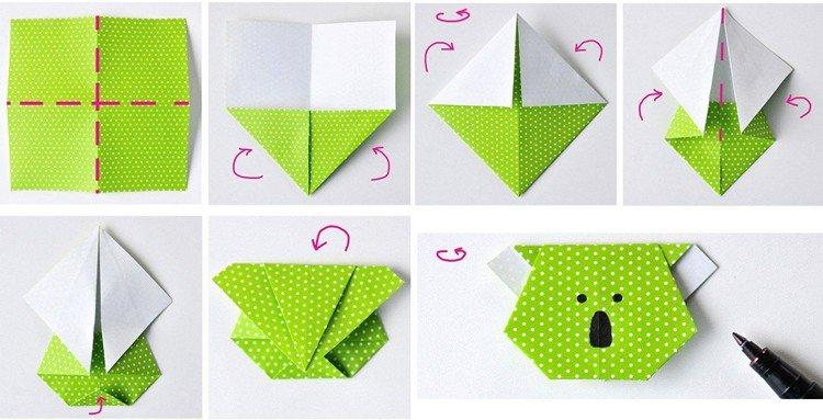 Origami záložka Koala - DIY papierové záložky do kníh Origami záložka Koala - DIY papierové záložky do kníh