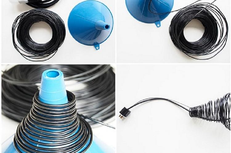DIY drôtené lustrové tienidlo DIY drôtené lustrové tienidlo