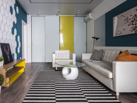 Apartment with bright accents