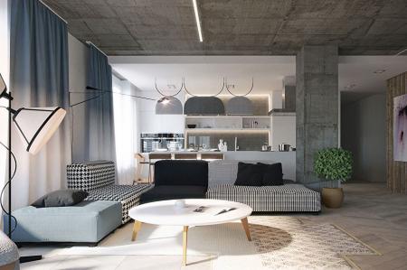 Appartement de style loft, Kiev