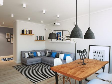 L'intérieur de l'appartement près de la station de métro Alekseevskaya, 90 m².