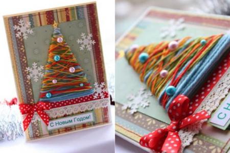 DIY Christmas cards: beautiful ideas (50 photos)