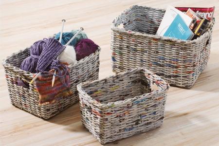 Weaving newspaper tubes for beginners: 5 ideas